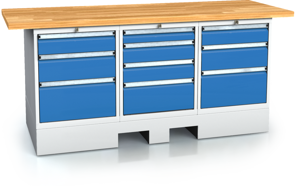 Workbenches alpede PROFI - board - container - pallet base 880 x 2000 x 700